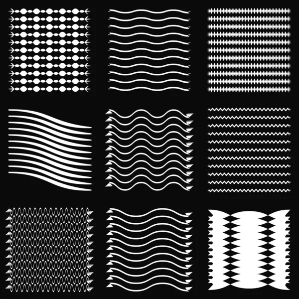 Wavy Waving Wave Lines Stripes Streaks Pattern — Archivo Imágenes Vectoriales