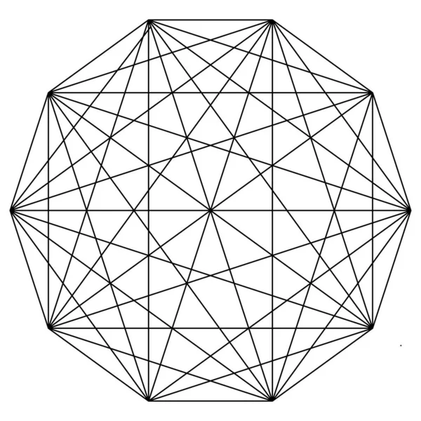 相互接続 多角形の形状 — ストックベクタ