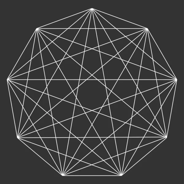 相互交织 相互连接多边形 元素集 — 图库矢量图片