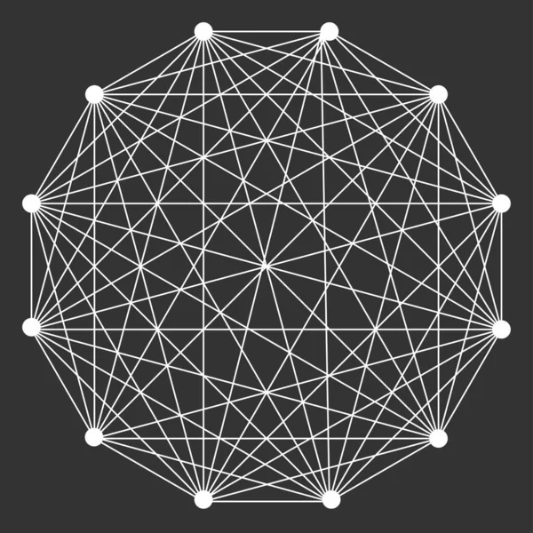 Verzahnung Vernetzung Polygonform Element — Stockvektor