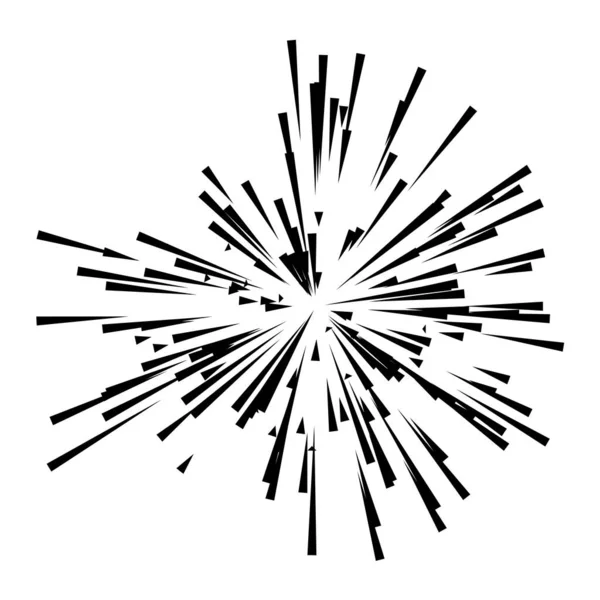 Radyal, yayılan çizgiler, ışınlar. Rastgele çizgiler ayrılıyor