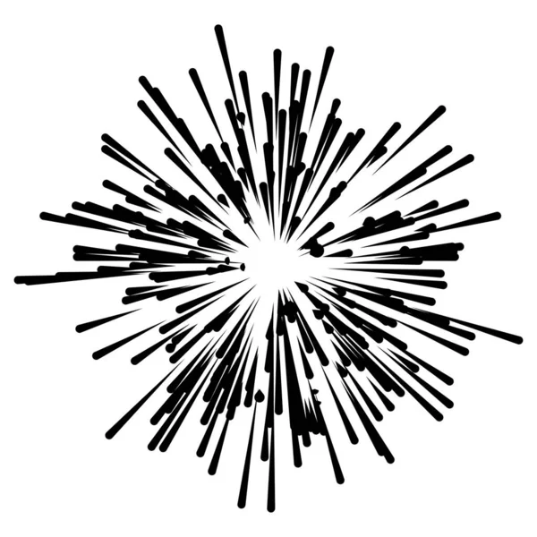 Rayonnements Radiaux Rayonnements Rayons Lignes Aléatoires Divergeant — Image vectorielle