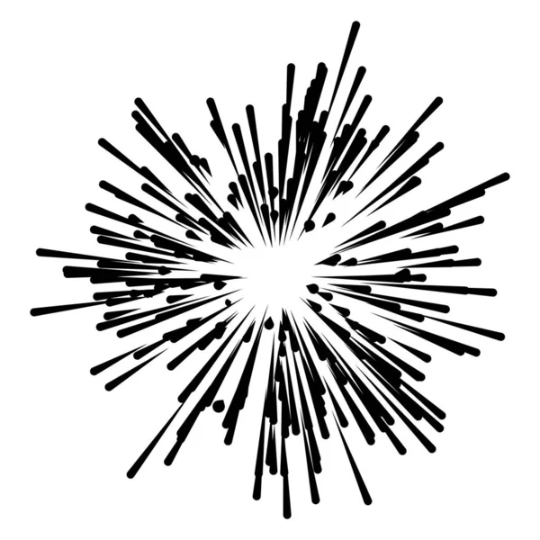 Rayonnements Radiaux Rayonnements Rayons Lignes Aléatoires Divergeant — Image vectorielle