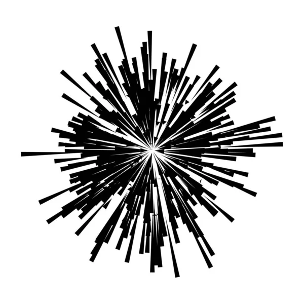 Rayonnements Radiaux Rayonnements Rayons Lignes Aléatoires Divergeant — Image vectorielle