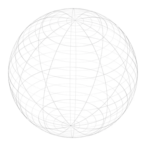 Esfera Esfera Esfera Com Armação Grade Superfície Malha — Vetor de Stock