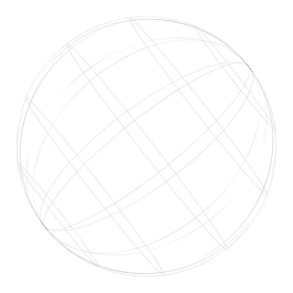Sphere Orb Ball Wireframe Grid Mesh Surface — Stock Vector