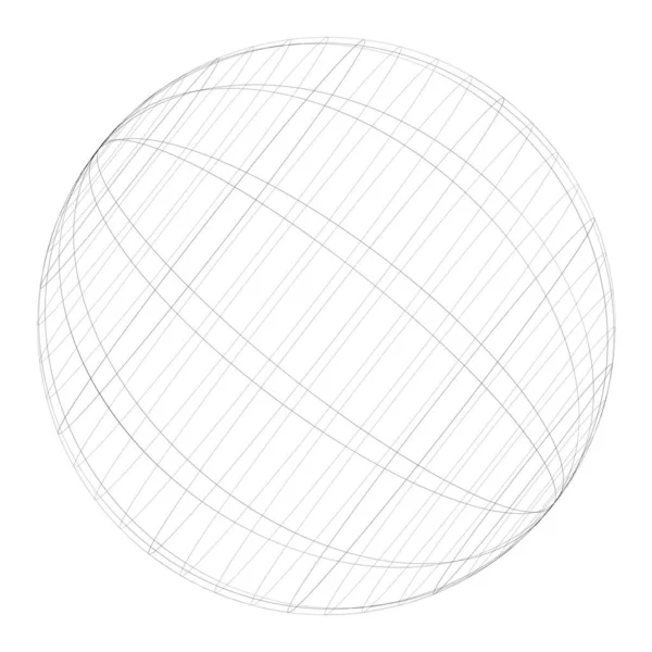 Sphere Orb Ball Wireframe Grid Mesh Surface — Stockvector