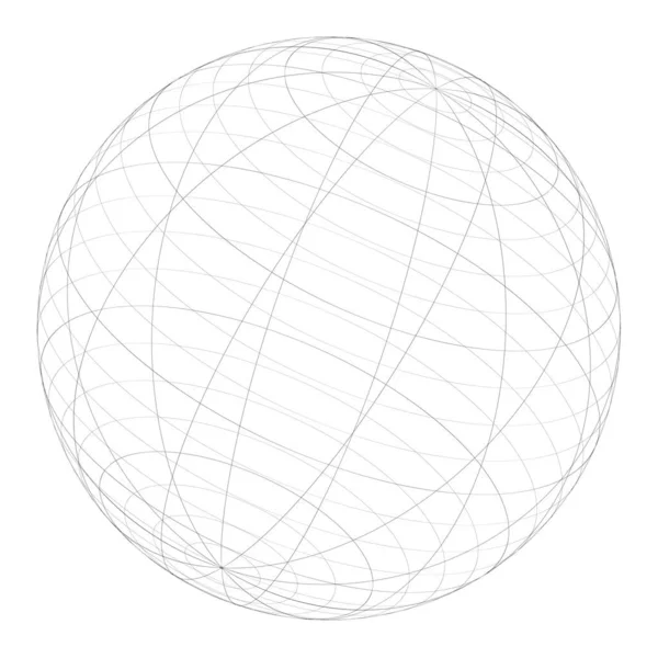 Sphere Orb Ball Wireframe Grid Mesh Surface — Vector de stock