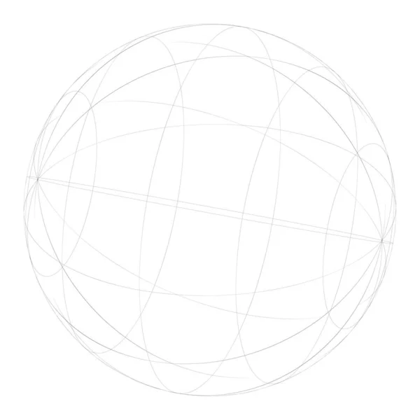 Esfera Esfera Esfera Com Armação Grade Superfície Malha — Vetor de Stock