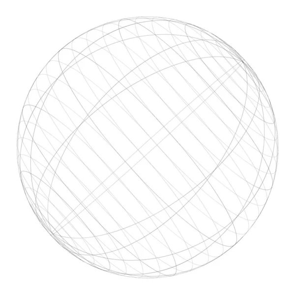 Sfär Glob Boll Med Wireframe Galler Mesh Yta — Stock vektor