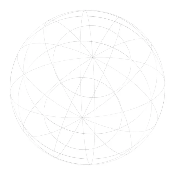 Sphere Orb Ball Wireframe Grid Mesh Surface — Vector de stock