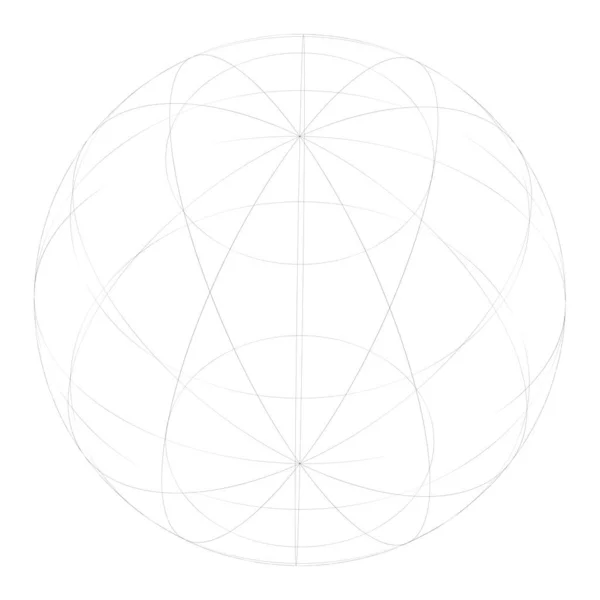 Sphere Orb Ball Wireframe Grid Mesh Surface — Archivo Imágenes Vectoriales