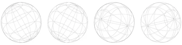 Sfera Sfera Sfera Minge Wireframe Grila Suprafata Plasa — Vector de stoc