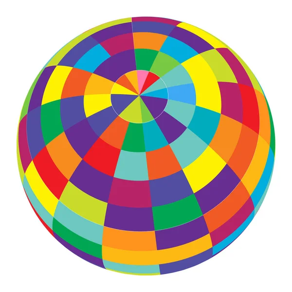 Esfera Colorida Orbe Bola Com Quadrados Mosaico Telhas Quadriculado Chequered — Vetor de Stock