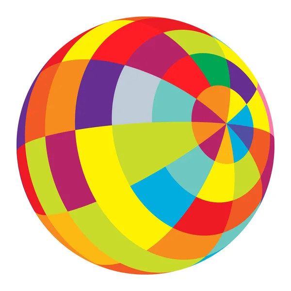 Esfera Colorida Orbe Bola Com Quadrados Mosaico Telhas Quadriculado Chequered — Vetor de Stock