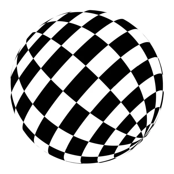 Esfera Esfera Bola Com Quadrados Mosaico Azulejos Quadriculado Chequered Superfície — Vetor de Stock