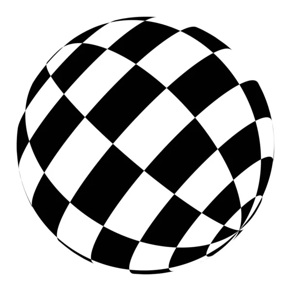 Gömb Gömb Golyó Szögletes Mozaik Lapok Kockás Kockás Felületű — Stock Vector