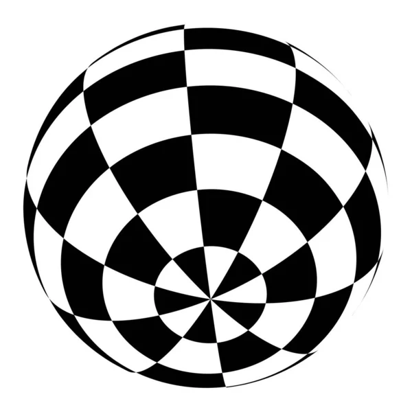 Sphere Orb Ball Squars Mosaic Tiles Checkered Chequered Surface — Stockvector