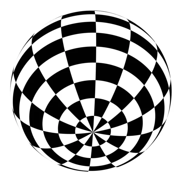 Sphere Orb Ball Squars Mosaic Tiles Checkered Chequered Surface — Stockvector