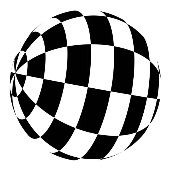 Esfera Esfera Bola Com Quadrados Mosaico Azulejos Quadriculado Chequered Superfície — Vetor de Stock