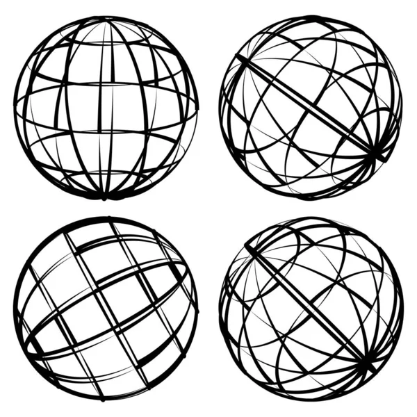 Absztrakt Gömb Gömb Gömb Design Elem Készletvektor Illusztráció Clip Art — Stock Vector