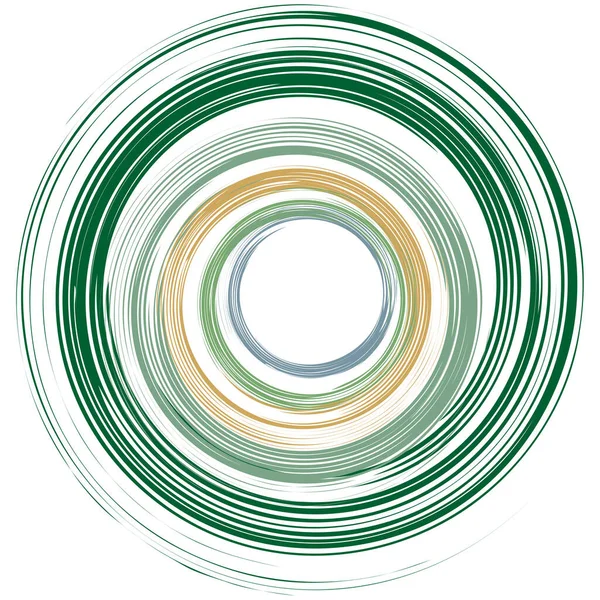 Koncentriska Cirklar Ringar Spiral Virvlande Virvlande Element Volut Helix — Stock vektor