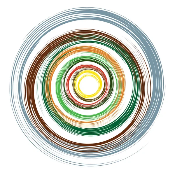 Cercles Concentriques Anneaux Spirale Tourbillon Élément Tourbillonnant Volute Hélice — Image vectorielle