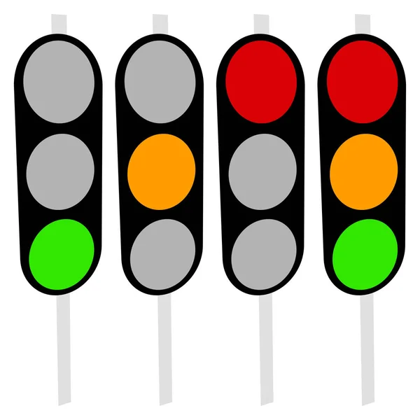 Közlekedési Lámpa Közlekedési Lámpa Illusztráció Készletvektor Illusztráció Clip Art Grafika — Stock Vector
