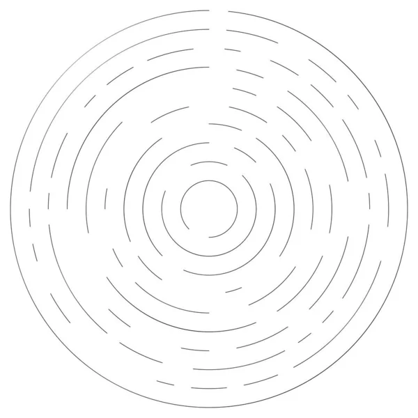 Gyrate Roterende Gesegmenteerde Lijnen Cirkelvormig Element — Stockvector