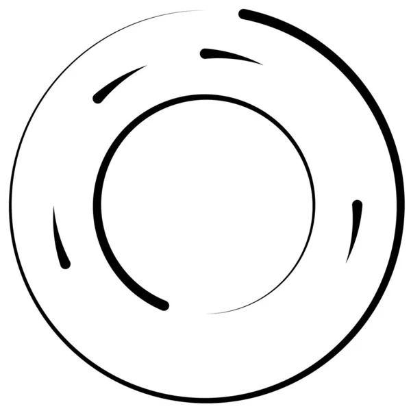 Gyrate Roterende Gesegmenteerde Lijnen Cirkelvormig Element — Stockvector