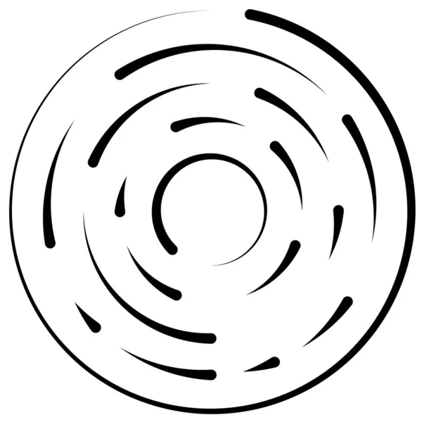Girasol Líneas Segmentadas Giratorias Elemento Circular — Archivo Imágenes Vectoriales