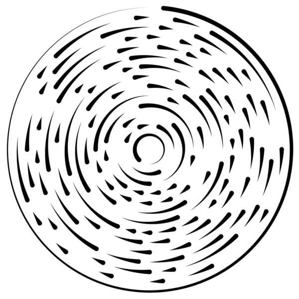 Gyrate Roterende Gesegmenteerde Lijnen Cirkelvormig Element — Stockvector