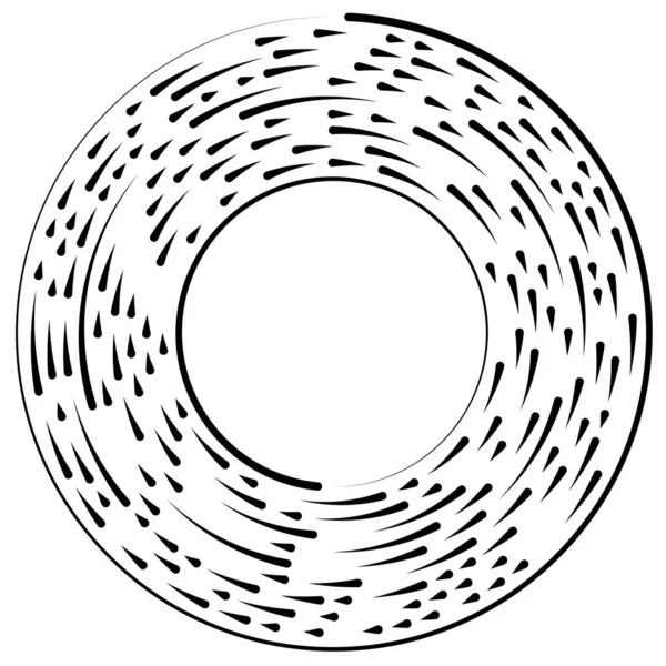 Gyrate Roterende Gesegmenteerde Lijnen Cirkelvormig Element — Stockvector