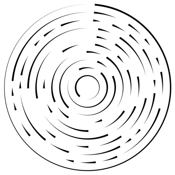 Gyrate Lignes Segmentées Rotatives Élément Circulaire — Image vectorielle