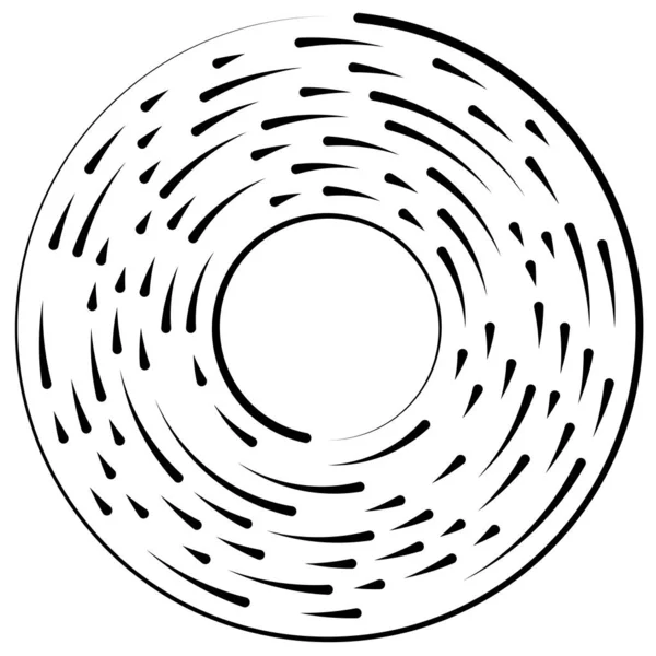 Gyrate Roterende Gesegmenteerde Lijnen Cirkelvormig Element — Stockvector