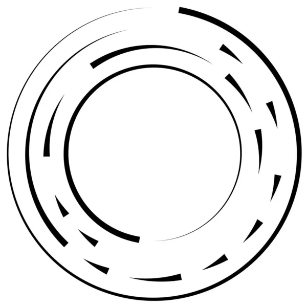 Gyrate Lignes Segmentées Rotatives Élément Circulaire — Image vectorielle