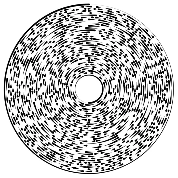 Gyrat Roterande Segmenterade Linjer Cirkulärt Element — Stock vektor