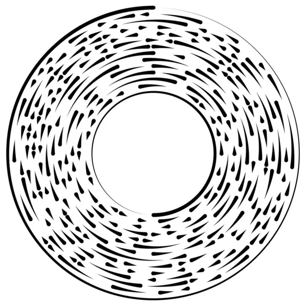 Gyrate Roterende Gesegmenteerde Lijnen Cirkelvormig Element — Stockvector