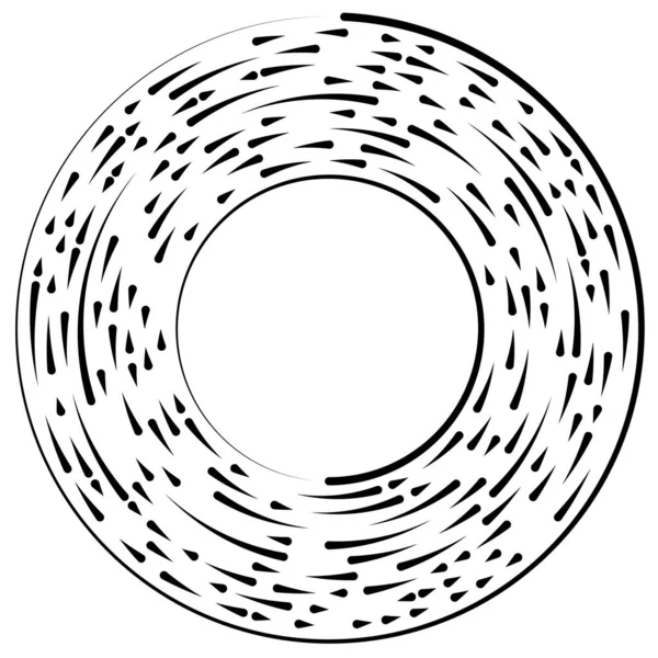 Gyrate Roterende Gesegmenteerde Lijnen Cirkelvormig Element — Stockvector