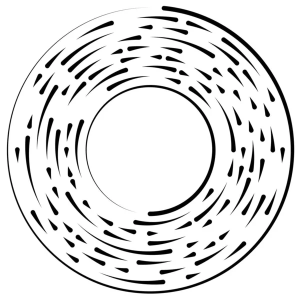 Gyrate Roterende Gesegmenteerde Lijnen Cirkelvormig Element — Stockvector