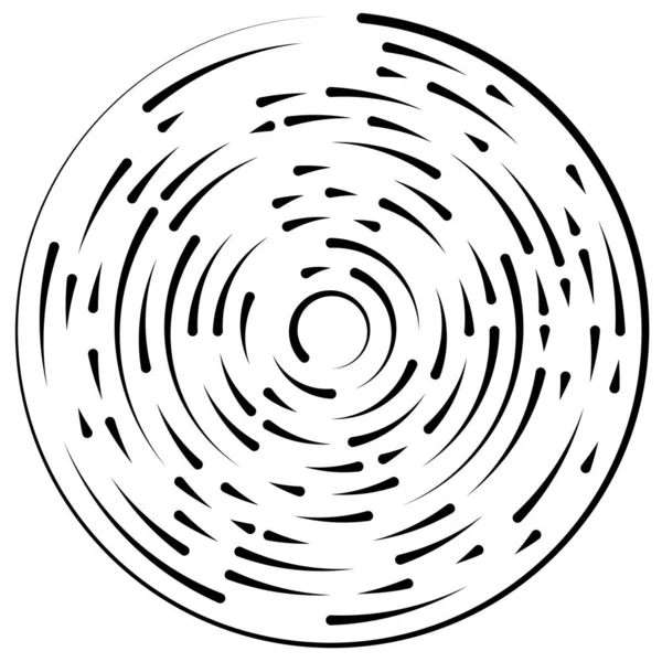 Gyrate Roterende Gesegmenteerde Lijnen Cirkelvormig Element — Stockvector