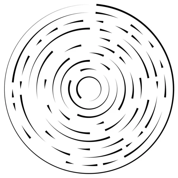 Gyrate Rotující Segmentované Čáry Kruhový Prvek — Stockový vektor