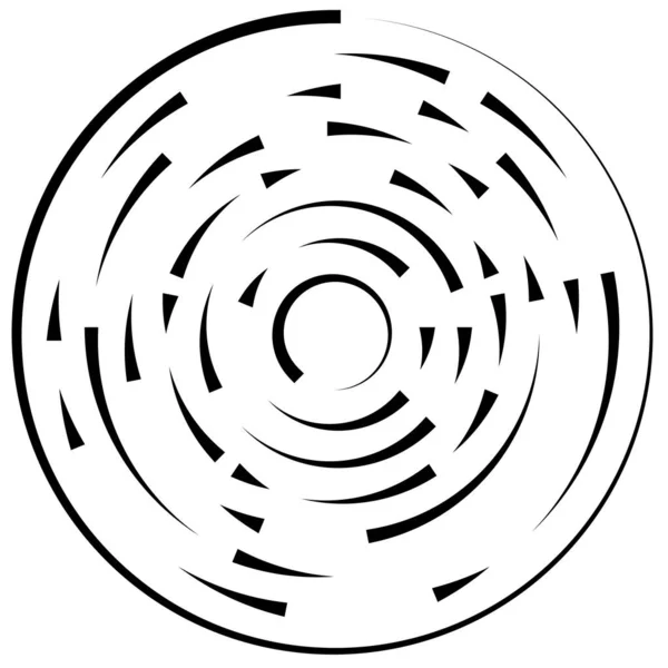 Gyrate Lignes Segmentées Rotatives Élément Circulaire — Image vectorielle