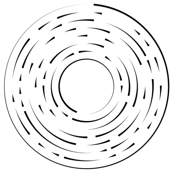 Girasol Líneas Segmentadas Giratorias Elemento Circular — Vector de stock