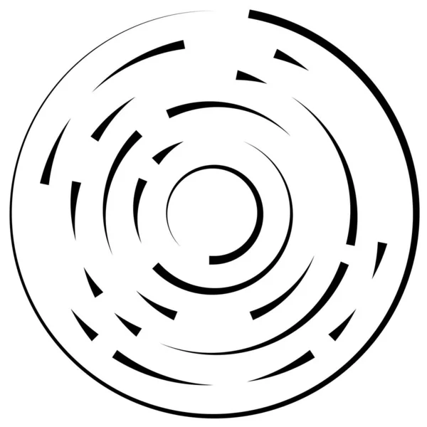 Gyrate Rotating Segmented Lines Circular Element — Stock Vector