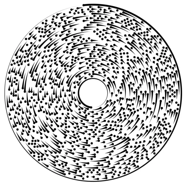 Круговые Радиальные Линии Узлами Точками — стоковый вектор