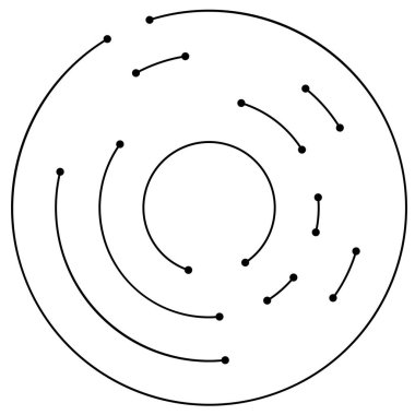 Dairesel, dairesel noktalı çizgiler