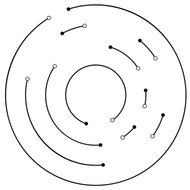 Dairesel, dairesel noktalı çizgiler
