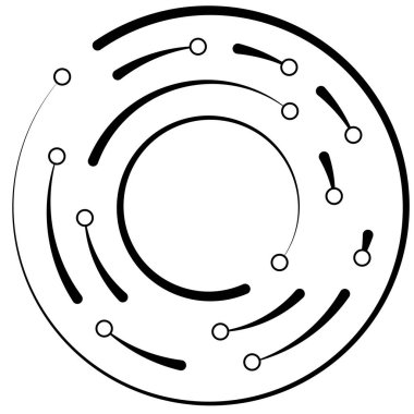 Dairesel, dairesel noktalı çizgiler