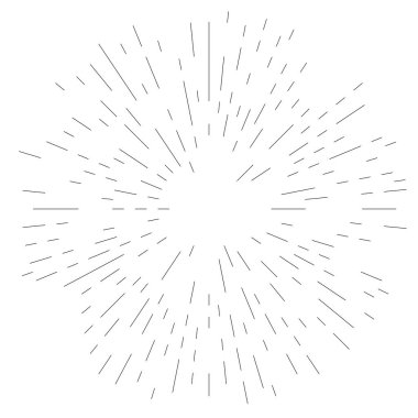 Radyal çizgiler parlaklık, patlama, yıldız patlaması, güneş patlaması etkisi tasarım elementi